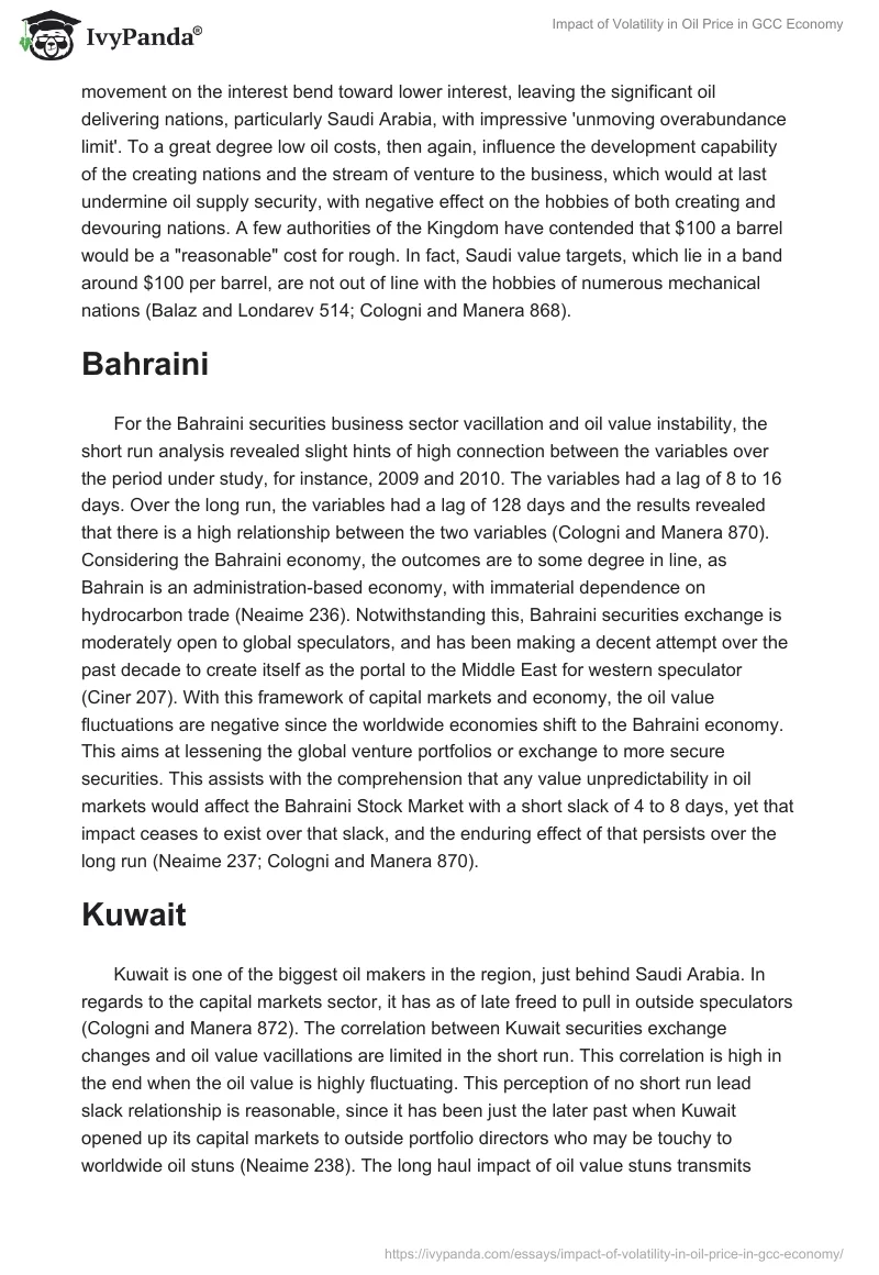 Impact of Volatility in Oil Price in GCC Economy. Page 3