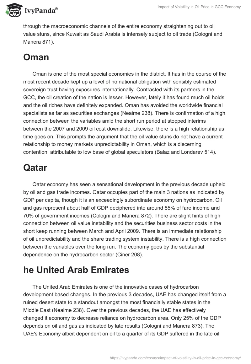 Impact of Volatility in Oil Price in GCC Economy. Page 4