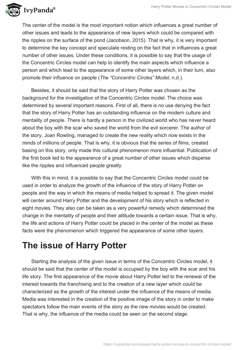 Harry Potter Movies in Concentric Circles Model. Page 3