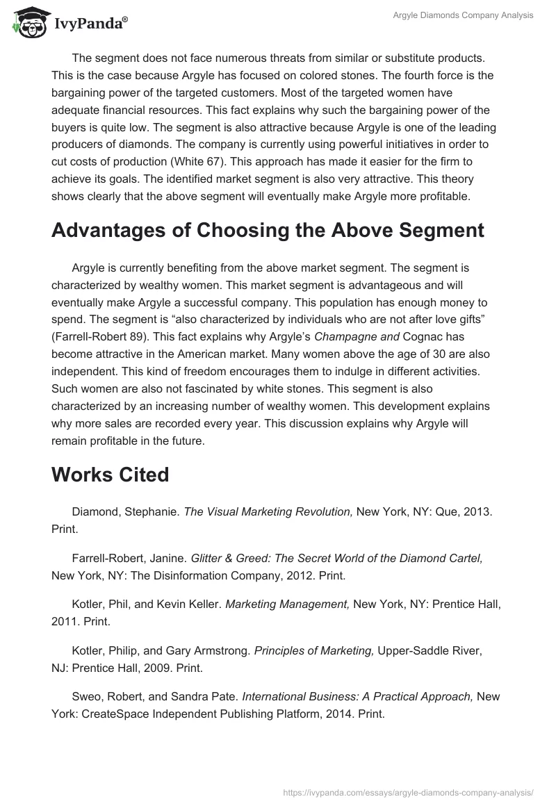 Argyle Diamonds Company Analysis. Page 2