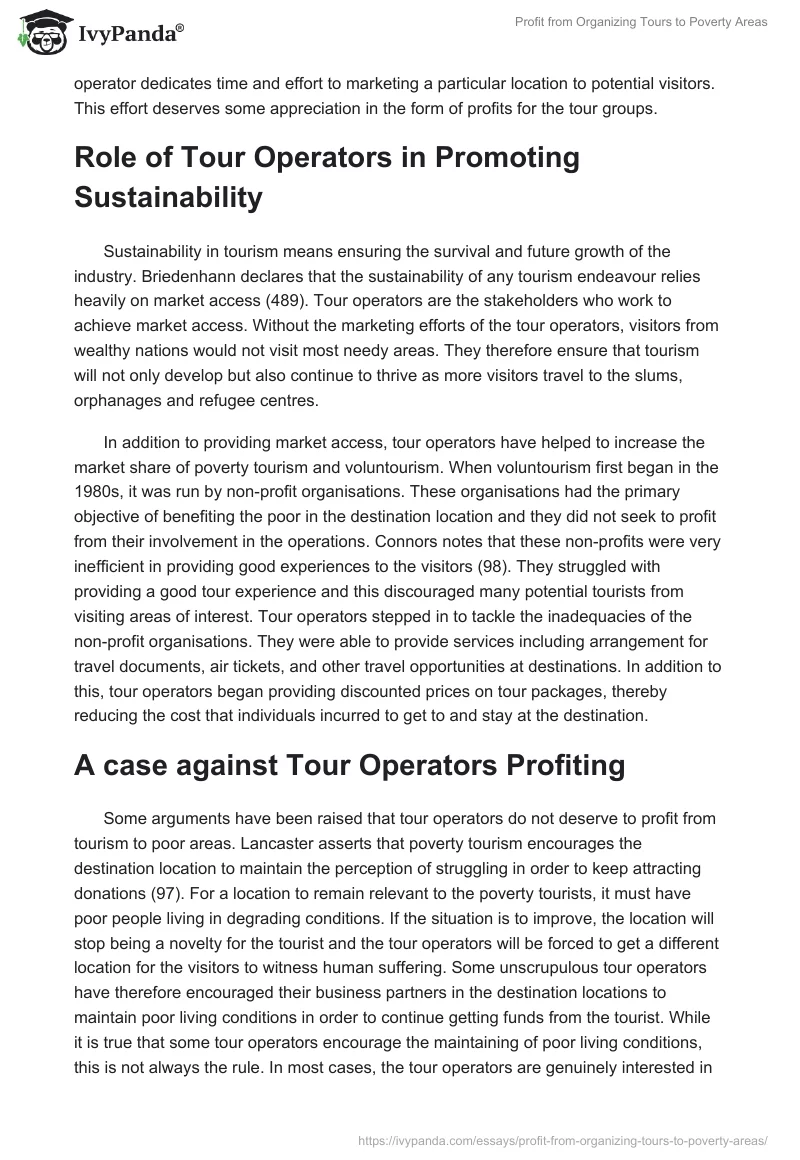 Profit From Organizing Tours to Poverty Areas. Page 4