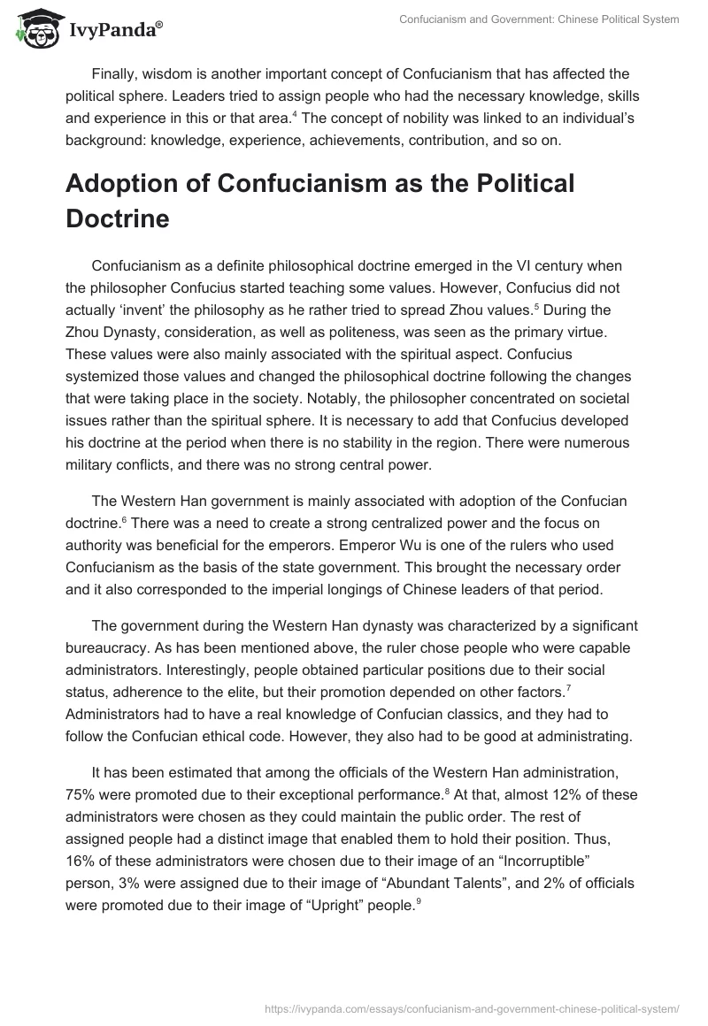 Confucianism and Government: Chinese Political System. Page 2