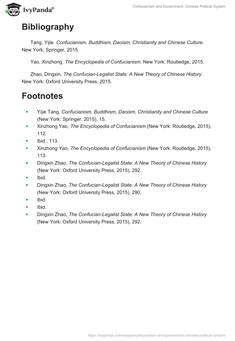 Confucianism and Government: Chinese Political System. Page 4