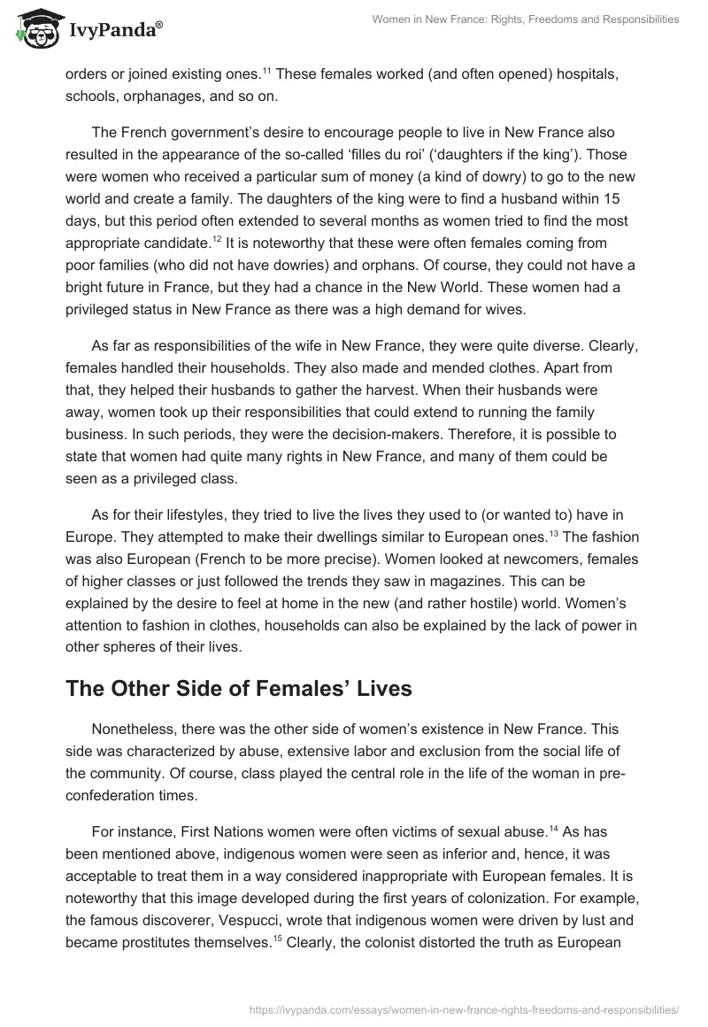 Women in New France: Rights, Freedoms and Responsibilities. Page 3