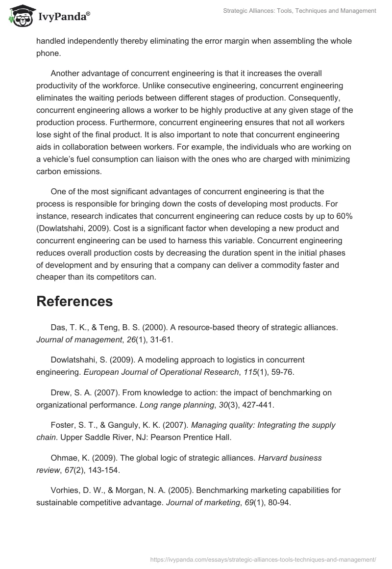 Strategic Alliances: Tools, Techniques and Management. Page 4