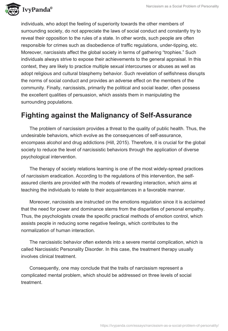 Narcissism as a Social Problem of Personality. Page 4
