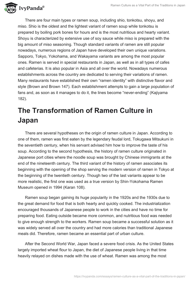 Ramen Culture as a Vital Part of the Traditions in Japan. Page 2
