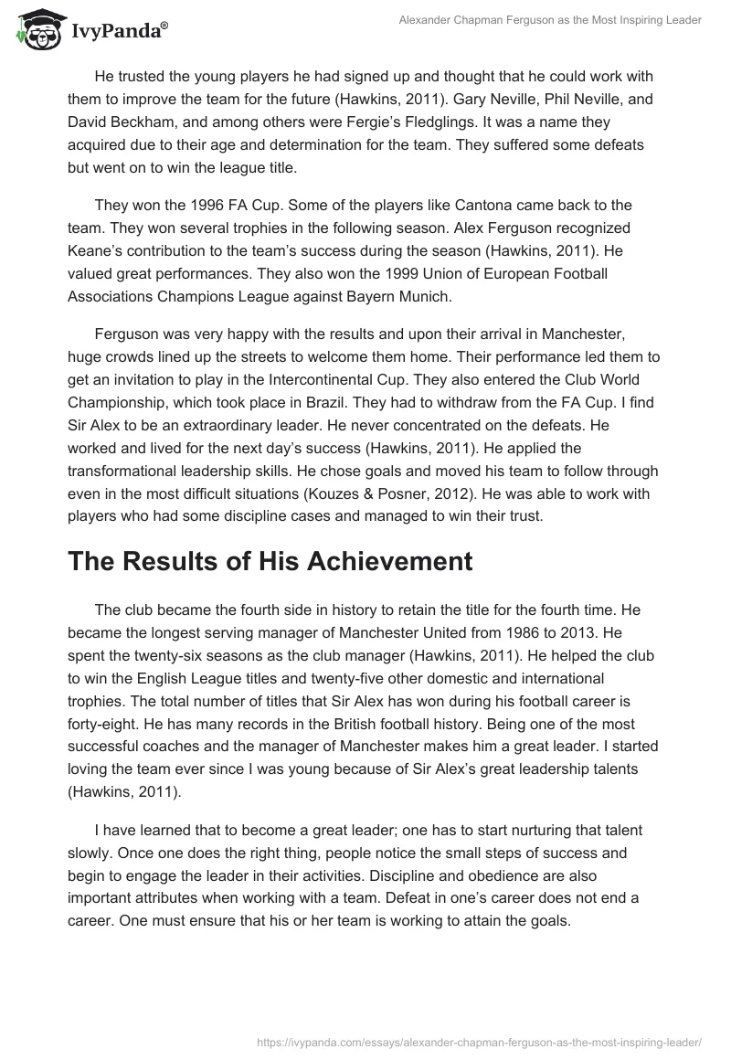 Alexander Chapman Ferguson as the Most Inspiring Leader. Page 4