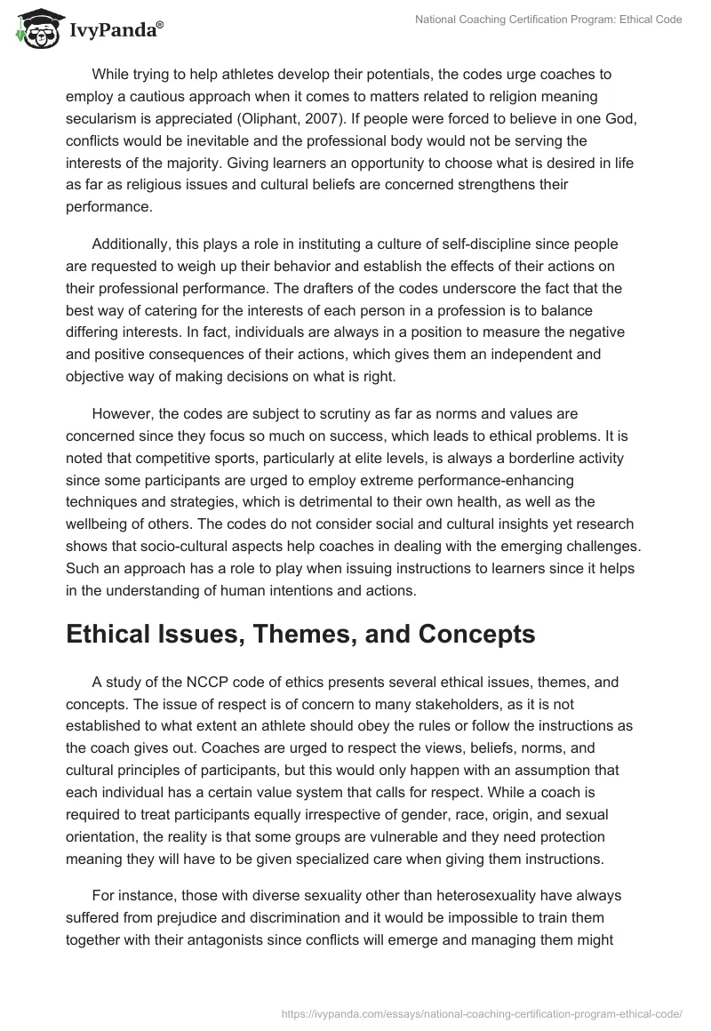 National Coaching Certification Program: Ethical Code. Page 3