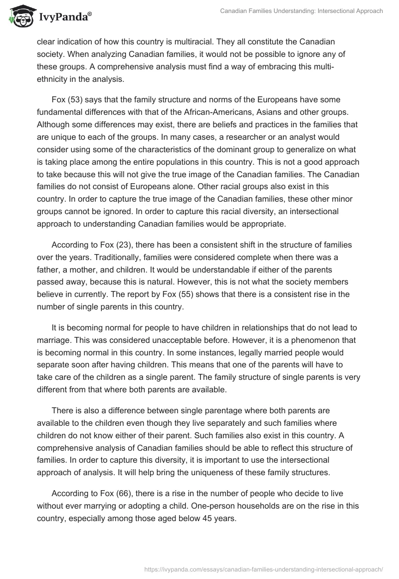 Canadian Families Understanding: Intersectional Approach. Page 3