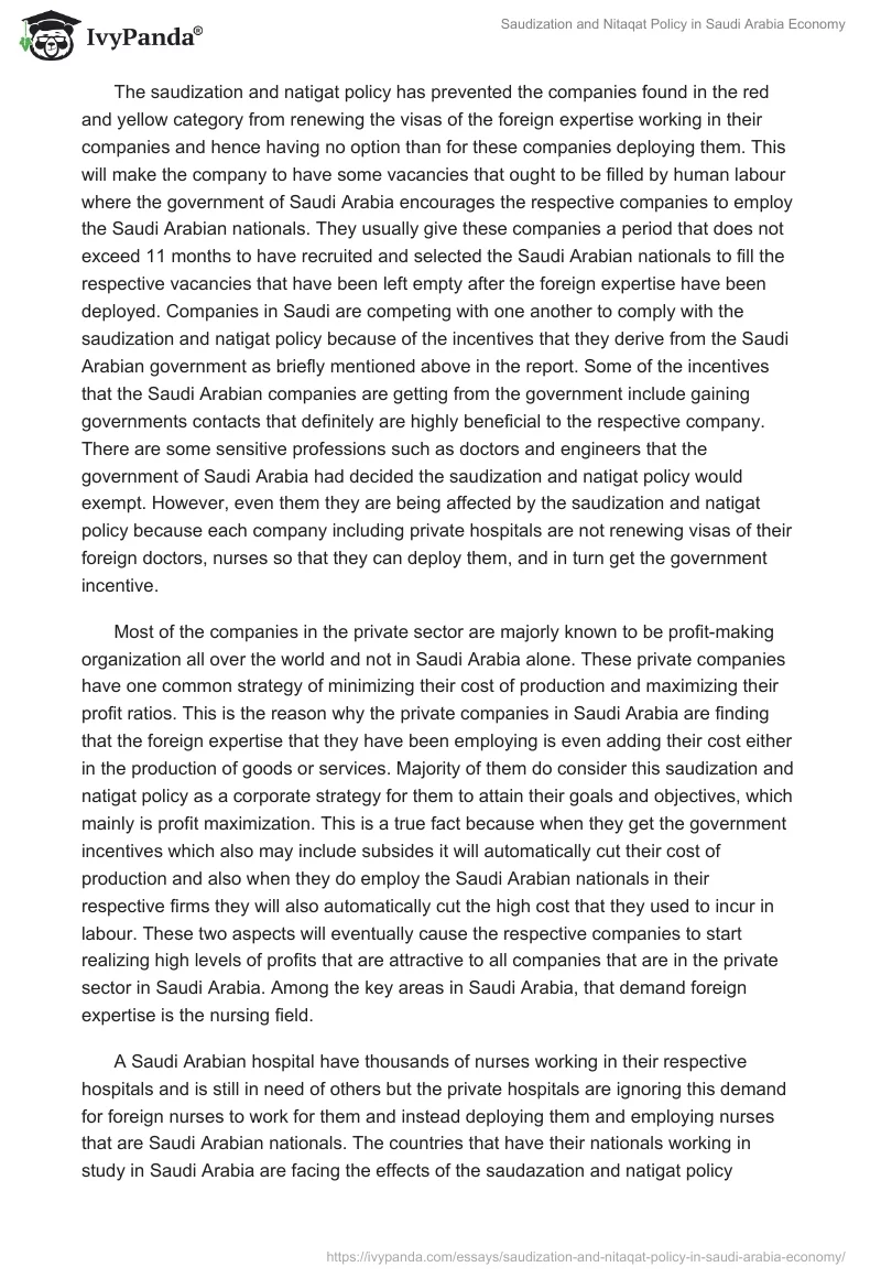 Saudization and Nitaqat Policy in Saudi Arabia Economy. Page 2