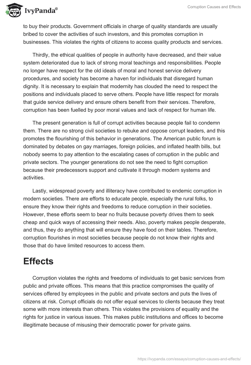 Essay on Corruption, Its Causes, and Effects. Page 2