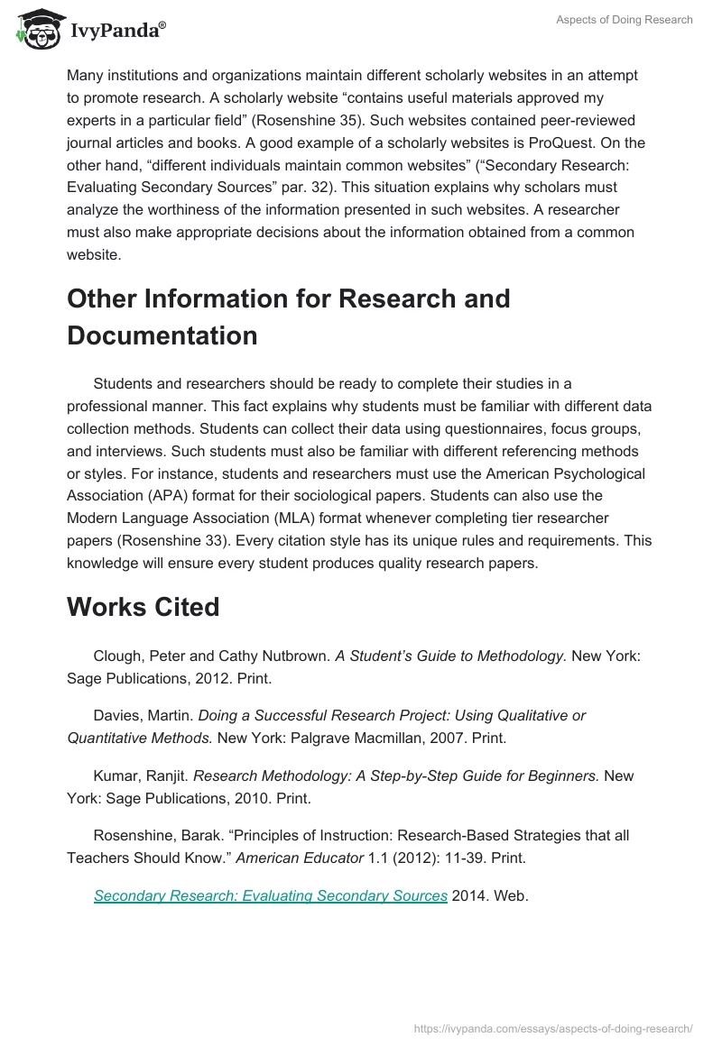 Aspects of Doing Research. Page 3