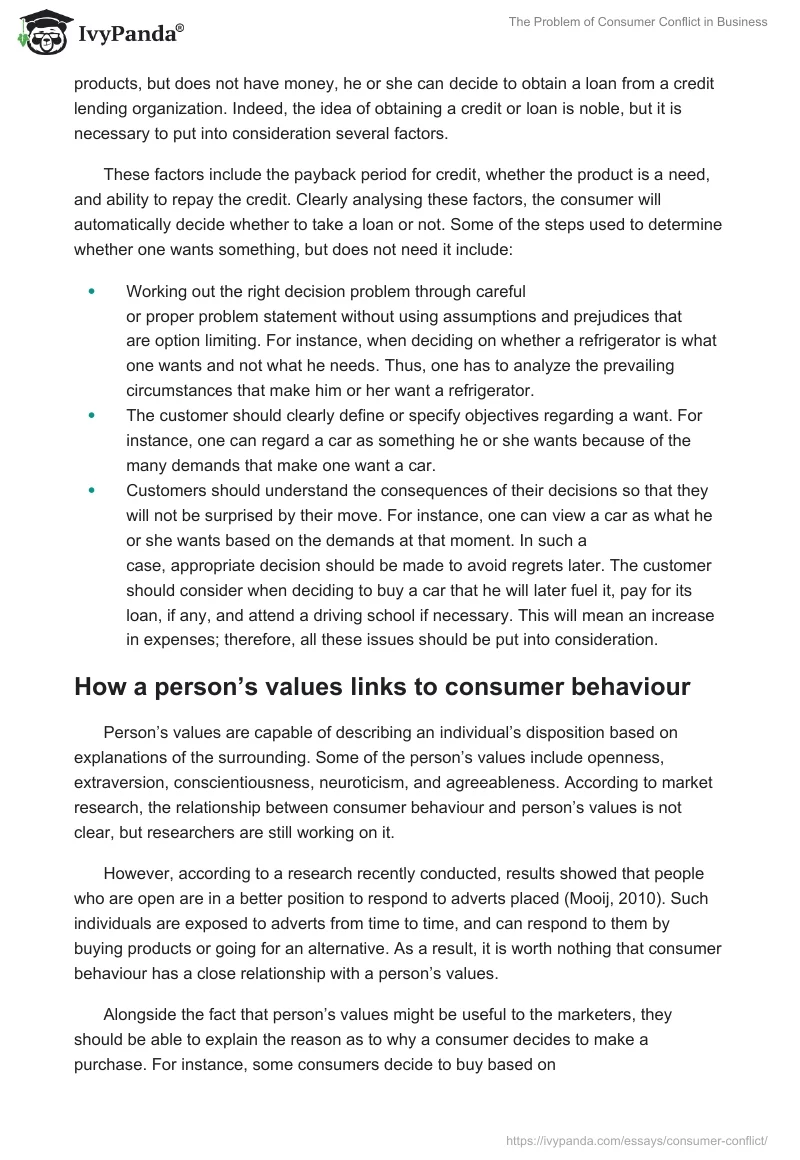 The Problem of Consumer Conflict in Business. Page 4