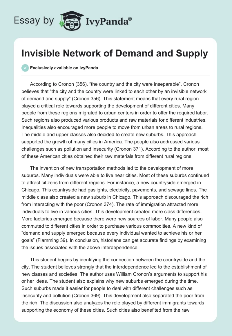 Invisible Network of Demand and Supply. Page 1