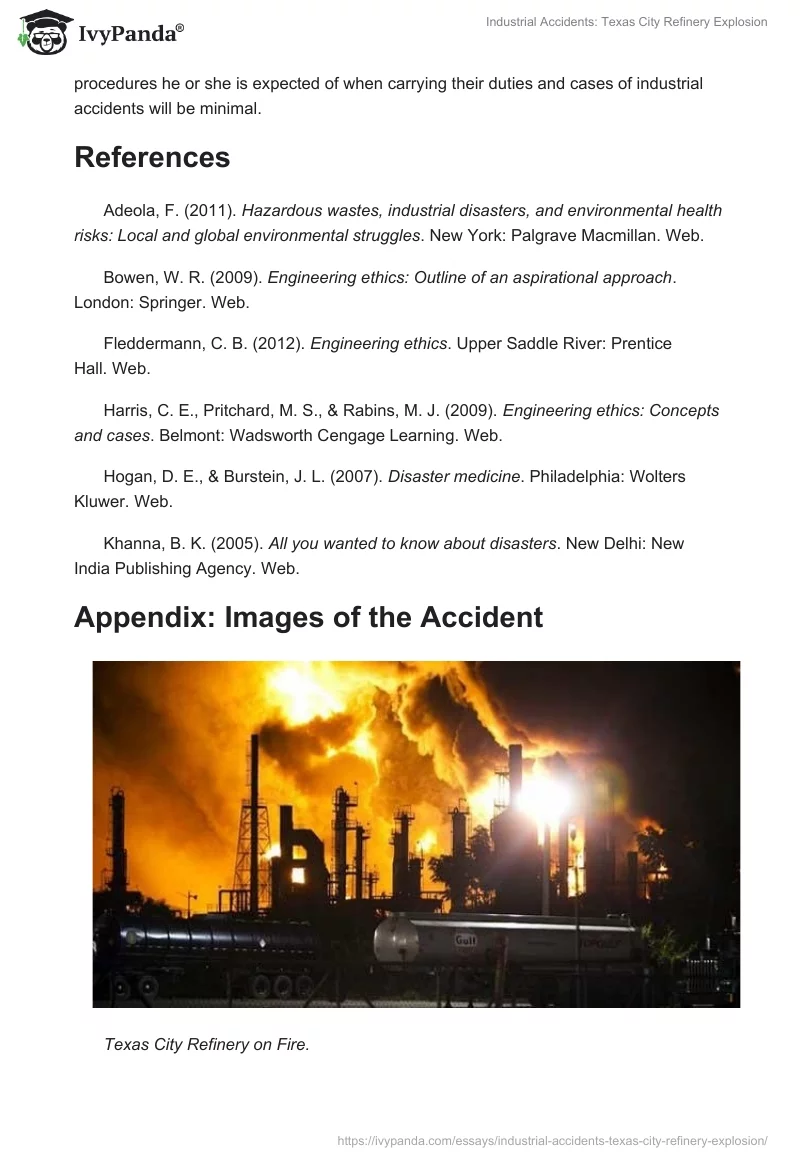 Industrial Accidents: Texas City Refinery Explosion. Page 5