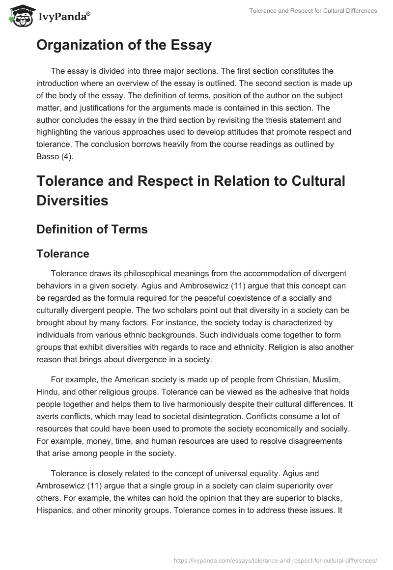 Tolerance and Respect for Cultural Differences. Page 2