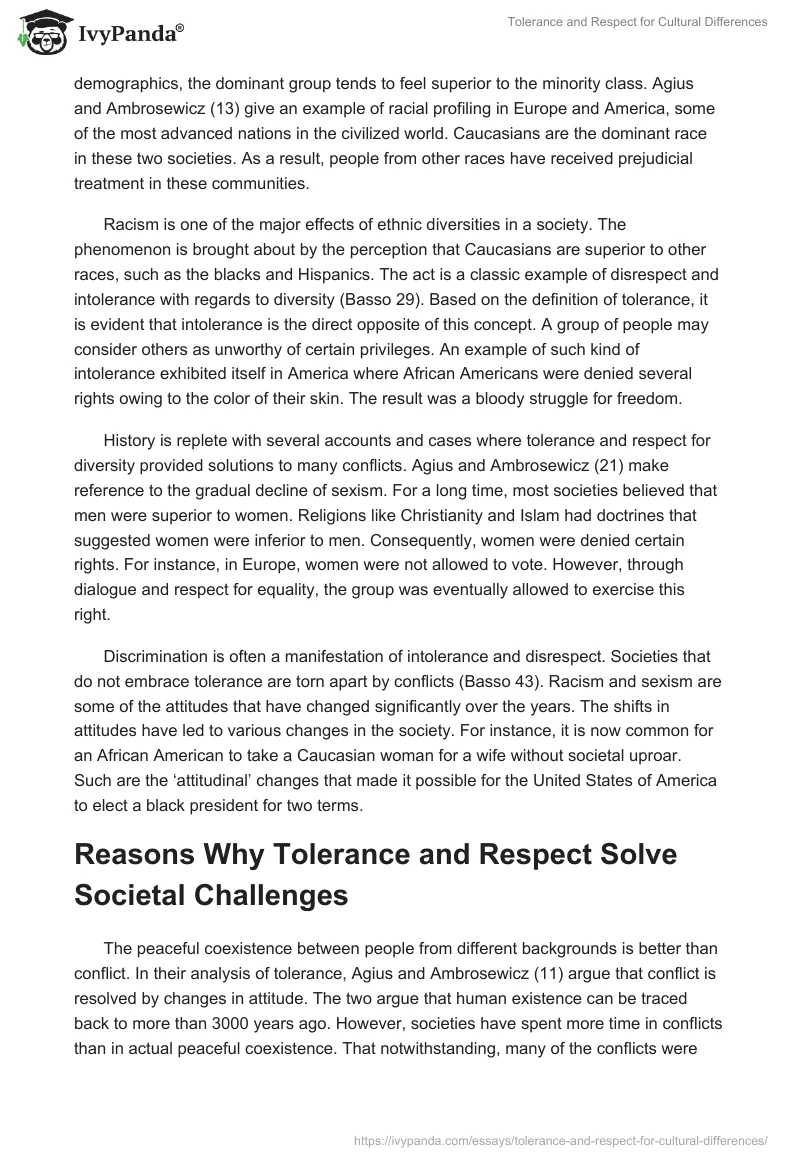Tolerance and Respect for Cultural Differences. Page 4
