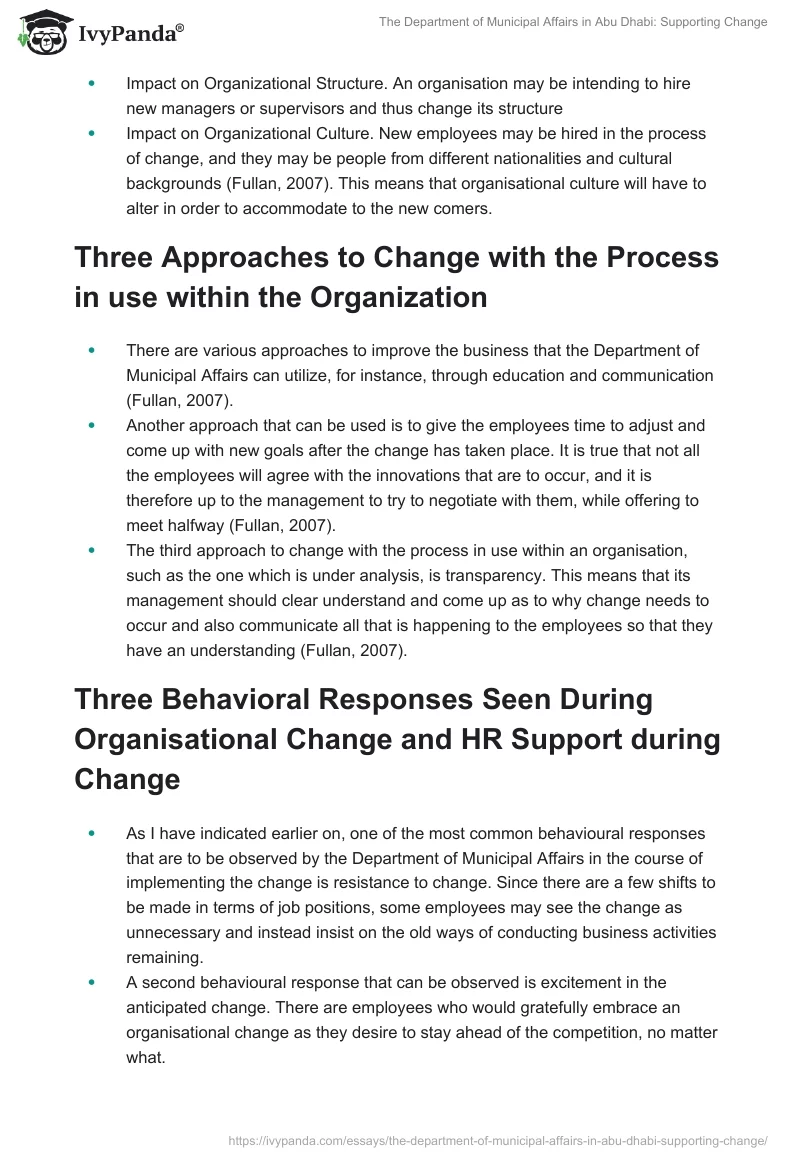 The Department of Municipal Affairs in Abu Dhabi: Supporting Change. Page 4