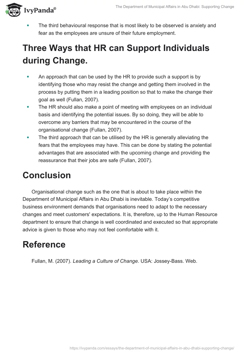 The Department of Municipal Affairs in Abu Dhabi: Supporting Change. Page 5