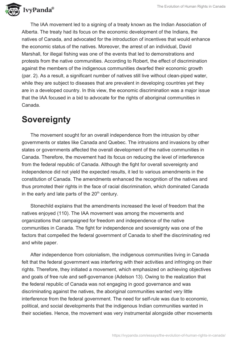 The Evolution of Human Rights in Canada. Page 4