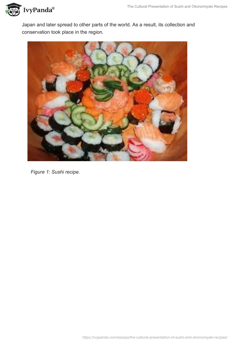 The Cultural Presentation of Sushi and Okonomiyaki Recipes. Page 2