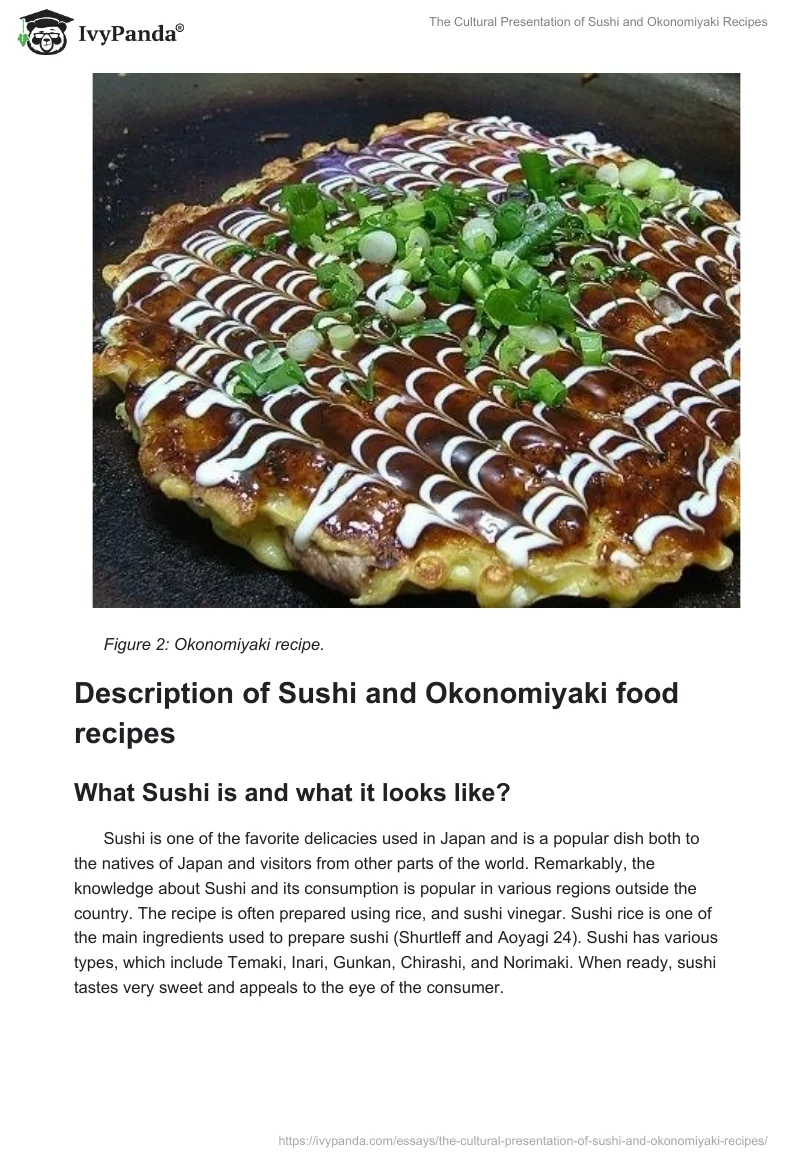 The Cultural Presentation of Sushi and Okonomiyaki Recipes. Page 3