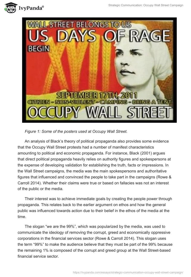 Strategic Communication: "Occupy Wall Street" Campaign. Page 4