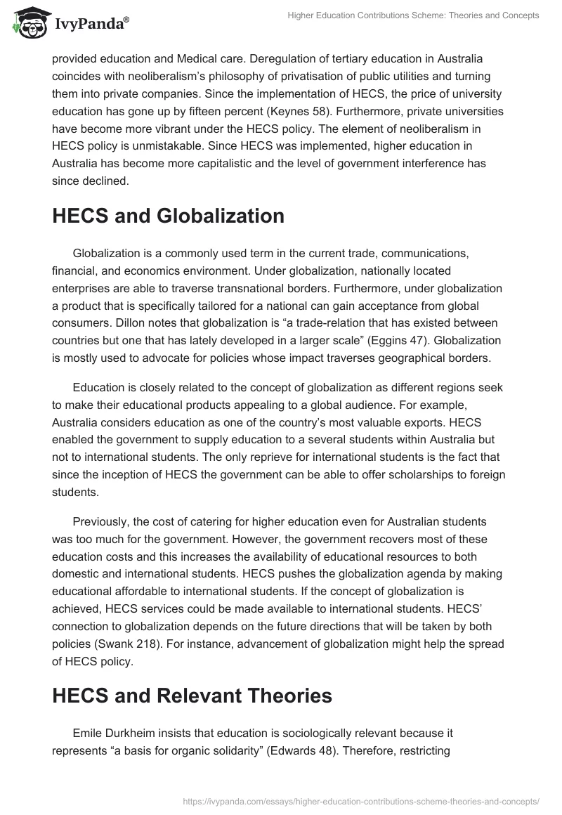 Higher Education Contributions Scheme: Theories and Concepts. Page 4