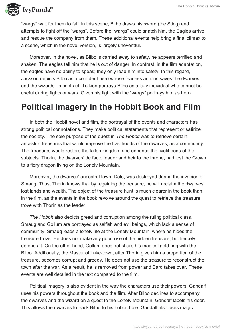 book vs movie essay example