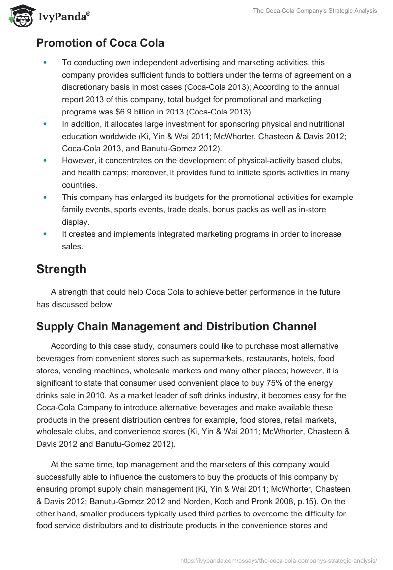 The Coca-Cola Company's Strategic Analysis. Page 5