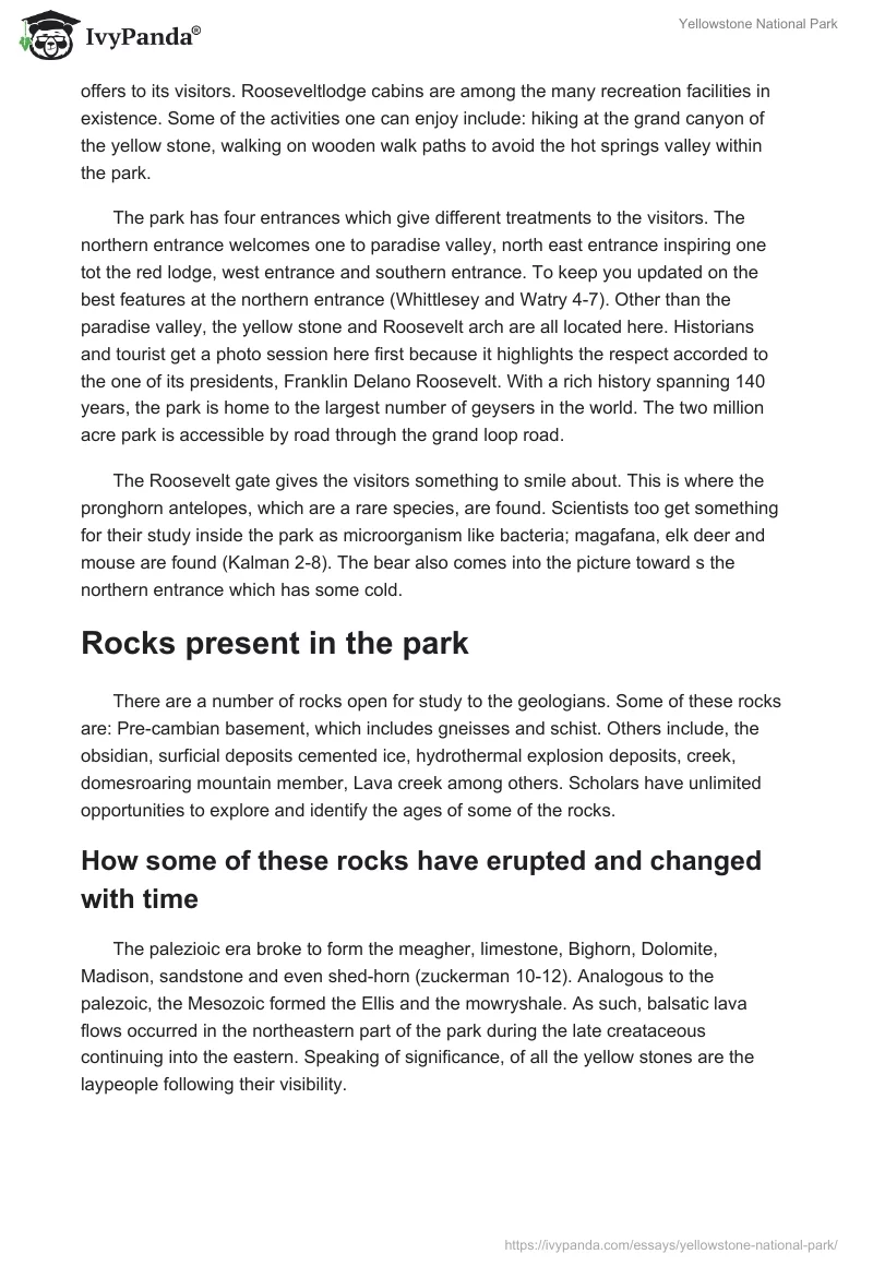 Yellowstone National Park. Page 2