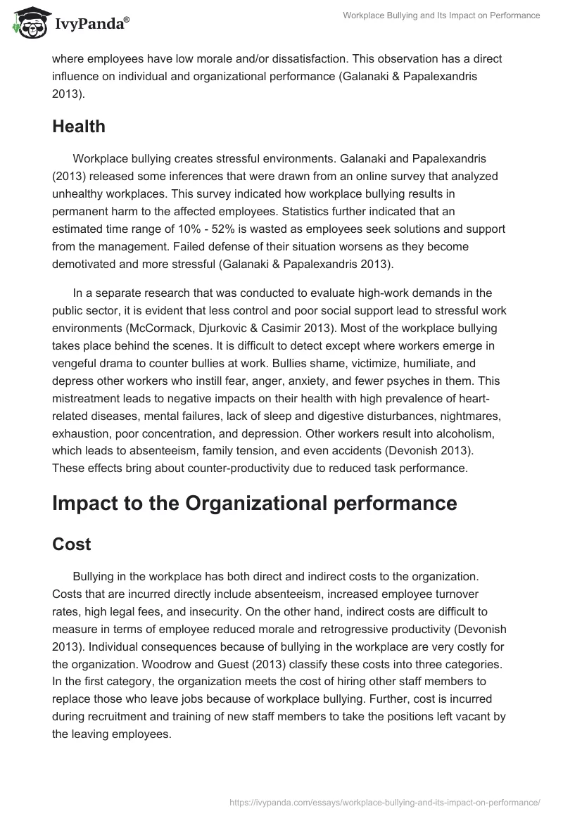 Workplace Bullying and Its Impact on Performance. Page 3