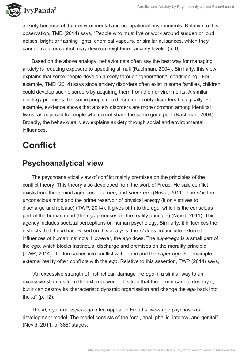 Conflict and Anxiety by Psychoanalysts and Behaviourists. Page 3