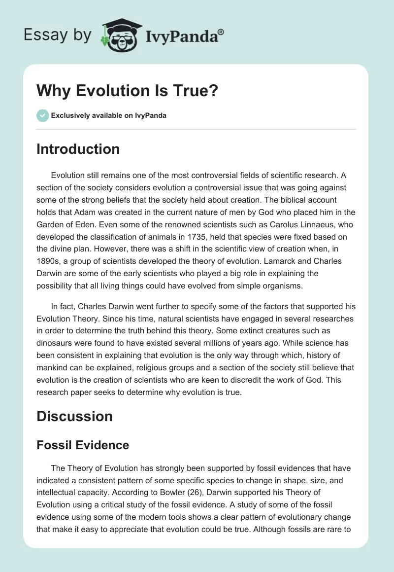 Why Evolution Is True?. Page 1
