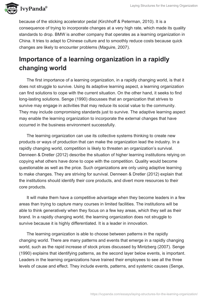 Laying Structures for the Learning Organization. Page 4