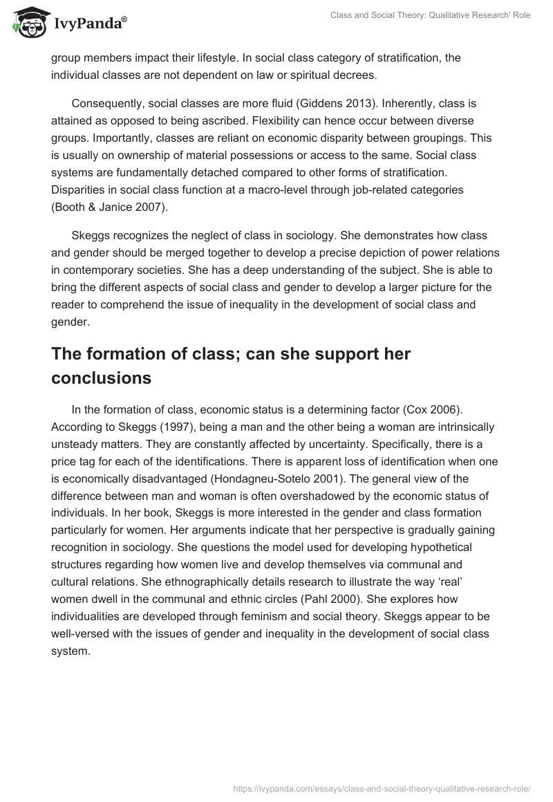 Class and Social Theory: Qualitative Research' Role. Page 2