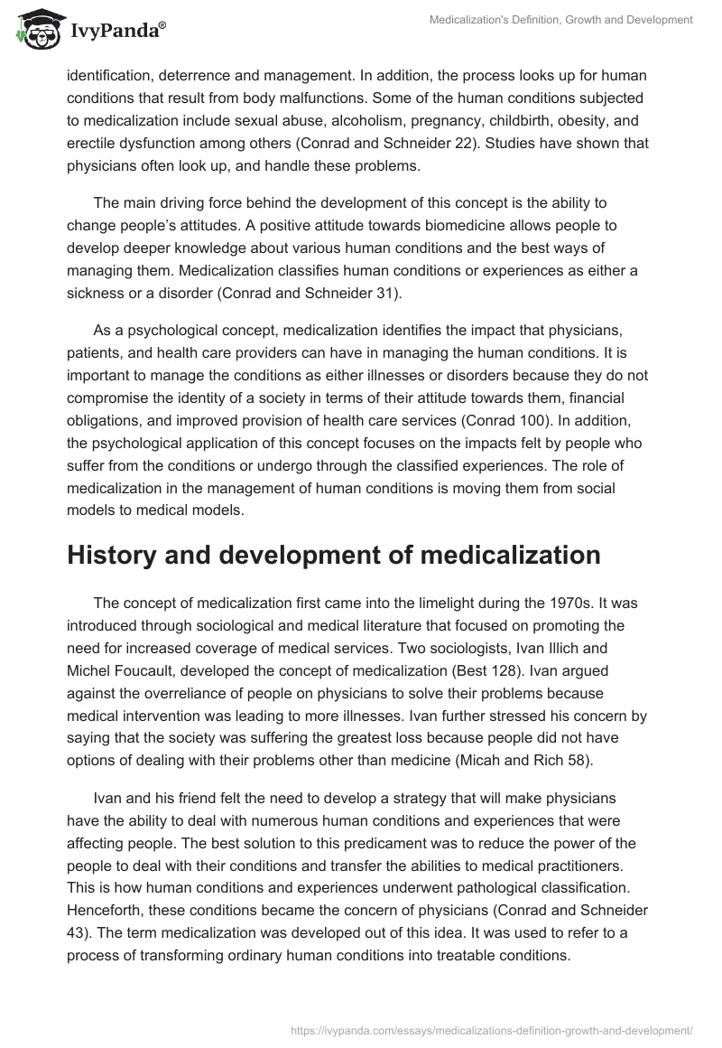 Medicalization's Definition, Growth and Development. Page 2