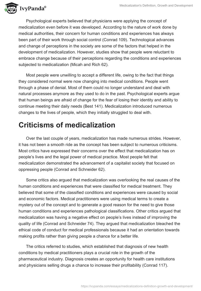 Medicalization's Definition, Growth and Development. Page 3