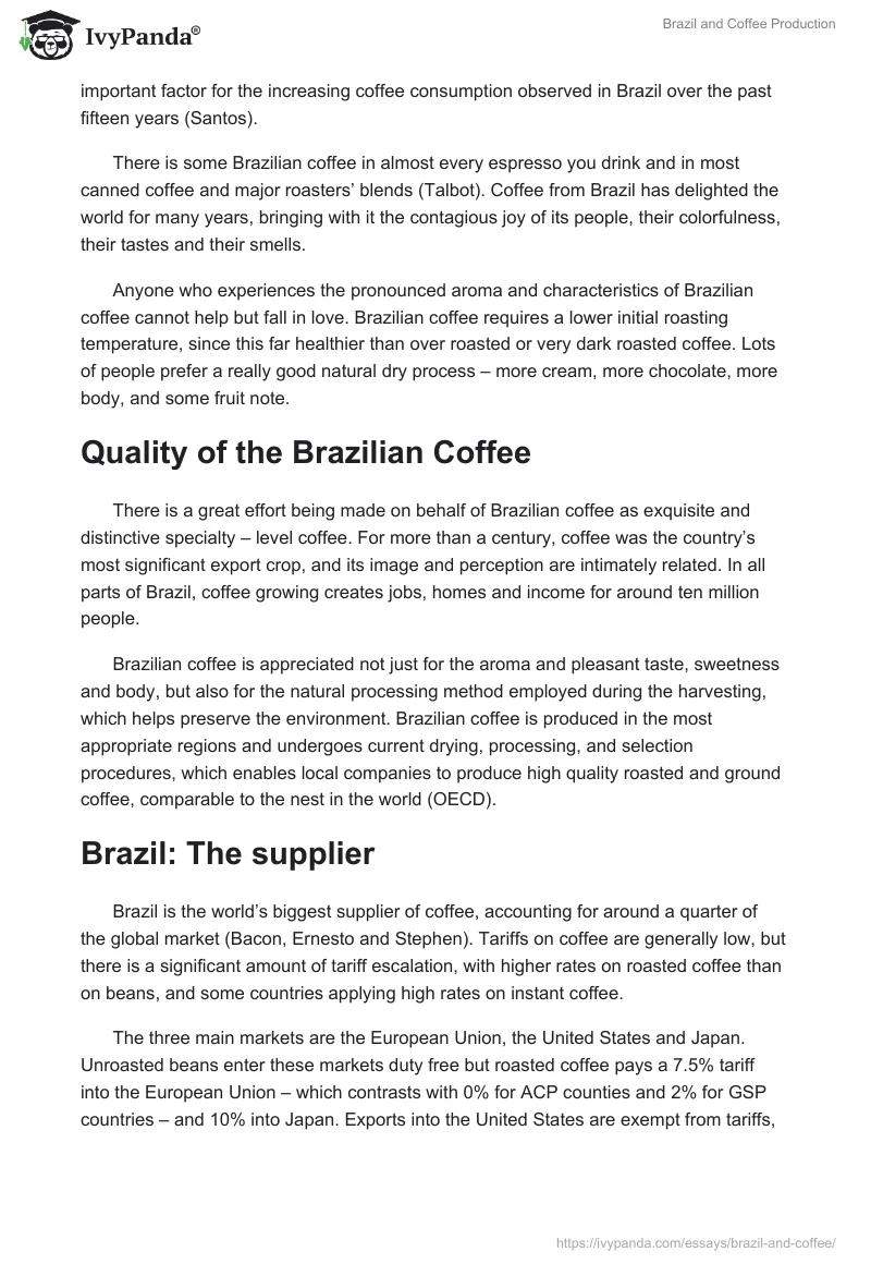 Brazil and Coffee Production. Page 2