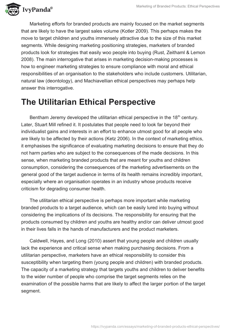 Marketing of Branded Products: Ethical Perspectives. Page 3