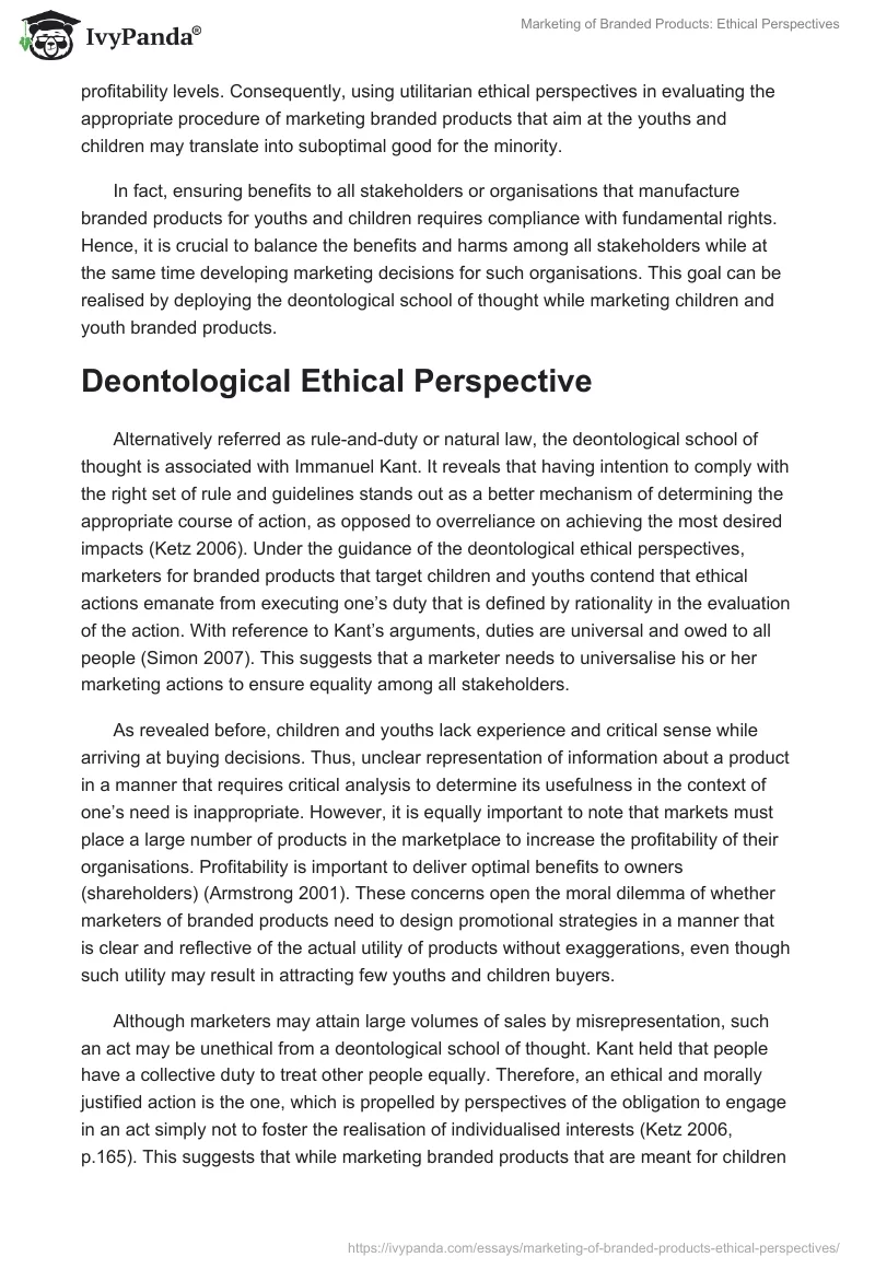 Marketing of Branded Products: Ethical Perspectives. Page 5
