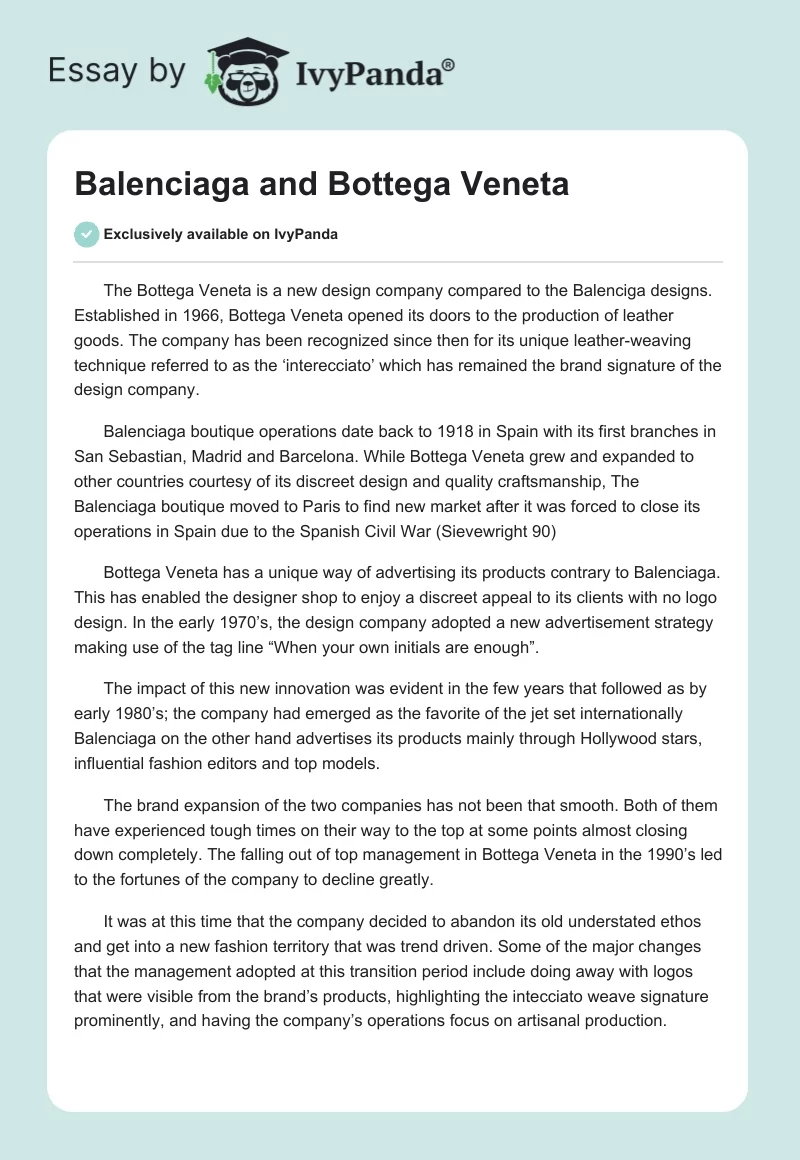 Balenciaga and Bottega Veneta. Page 1