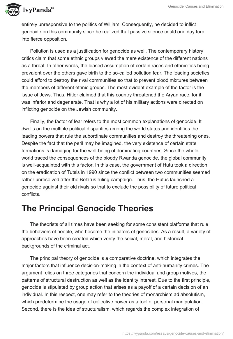 Genocide' Causes and Elimination. Page 3