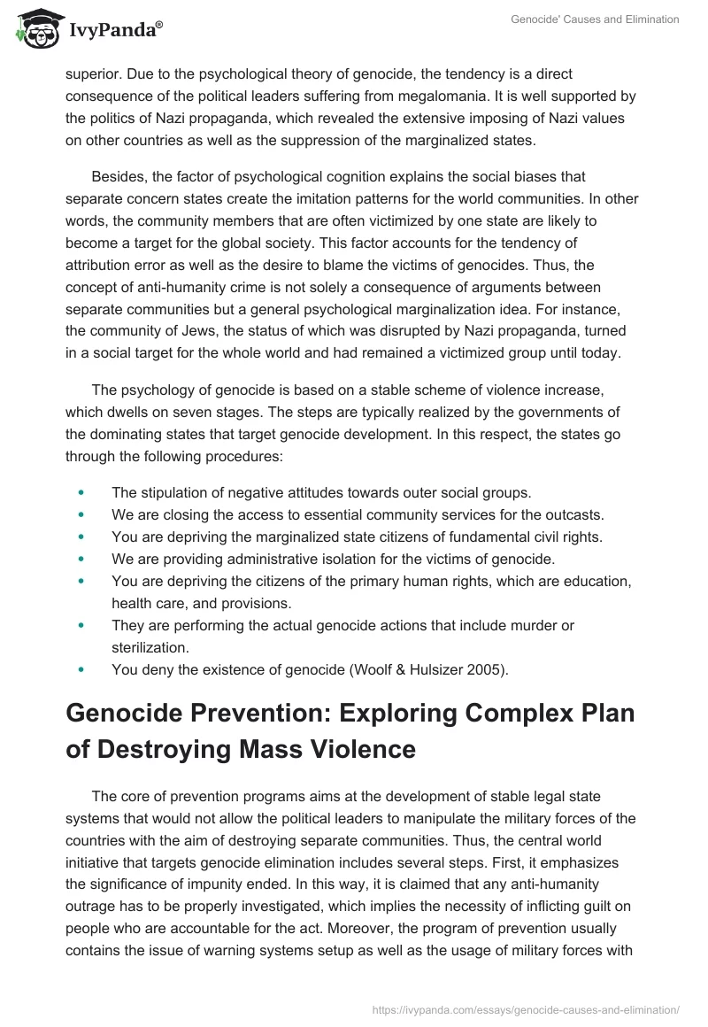 Genocide' Causes and Elimination. Page 5