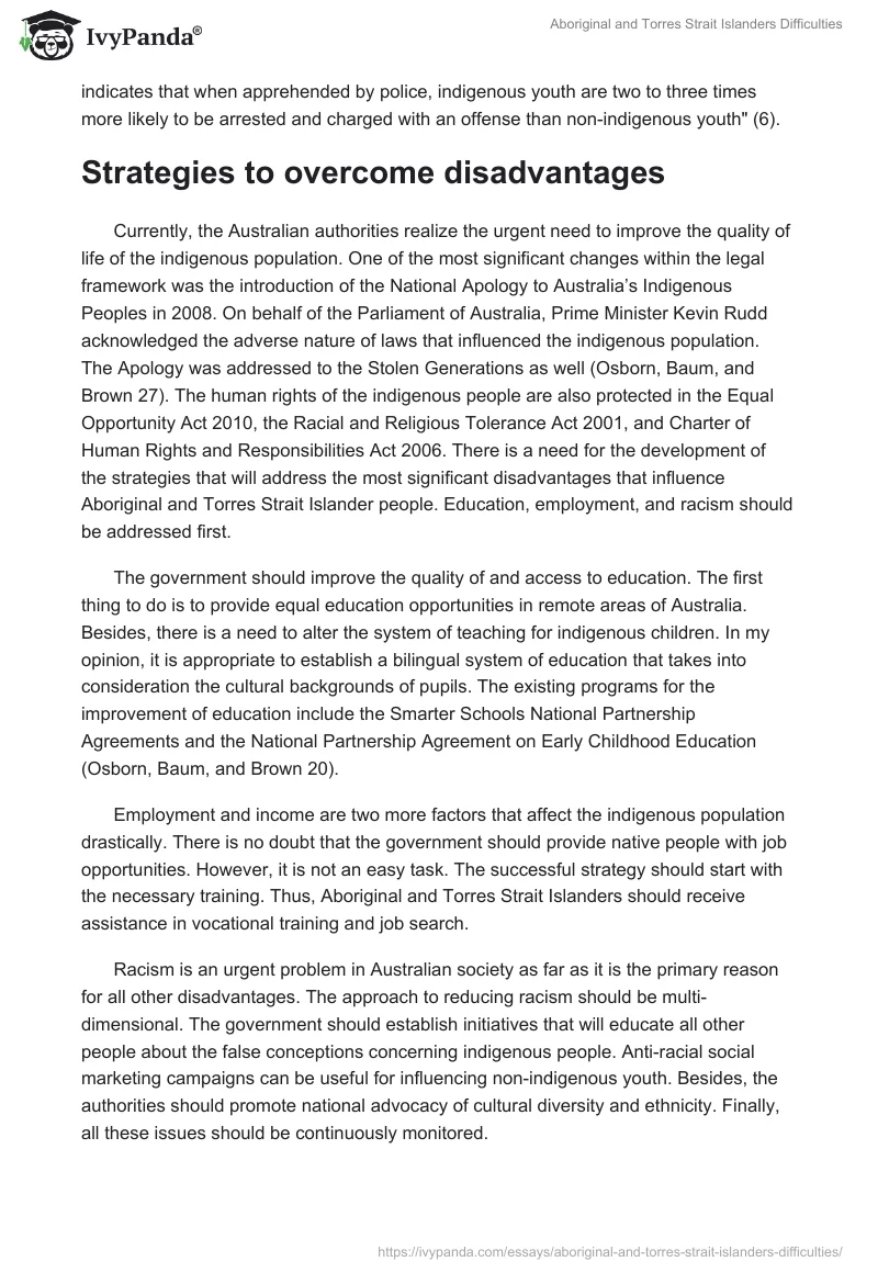 Aboriginal and Torres Strait Islanders Difficulties. Page 3