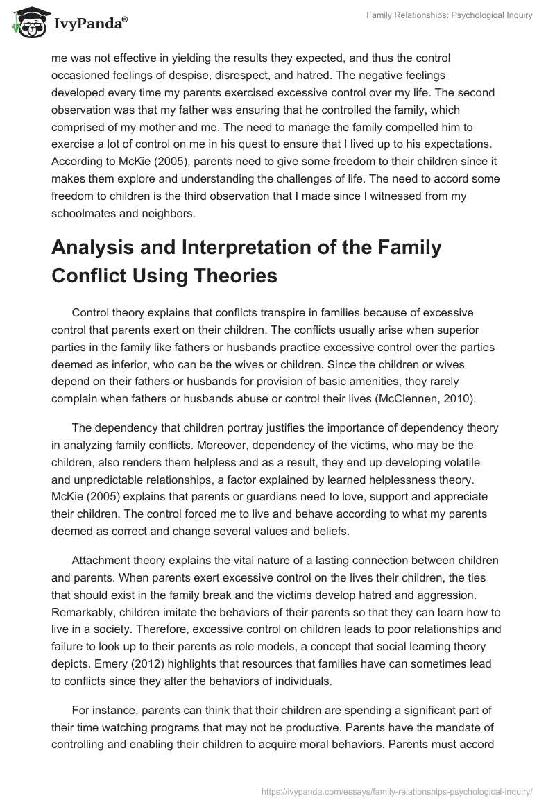 Family Relationships: Psychological Inquiry. Page 2