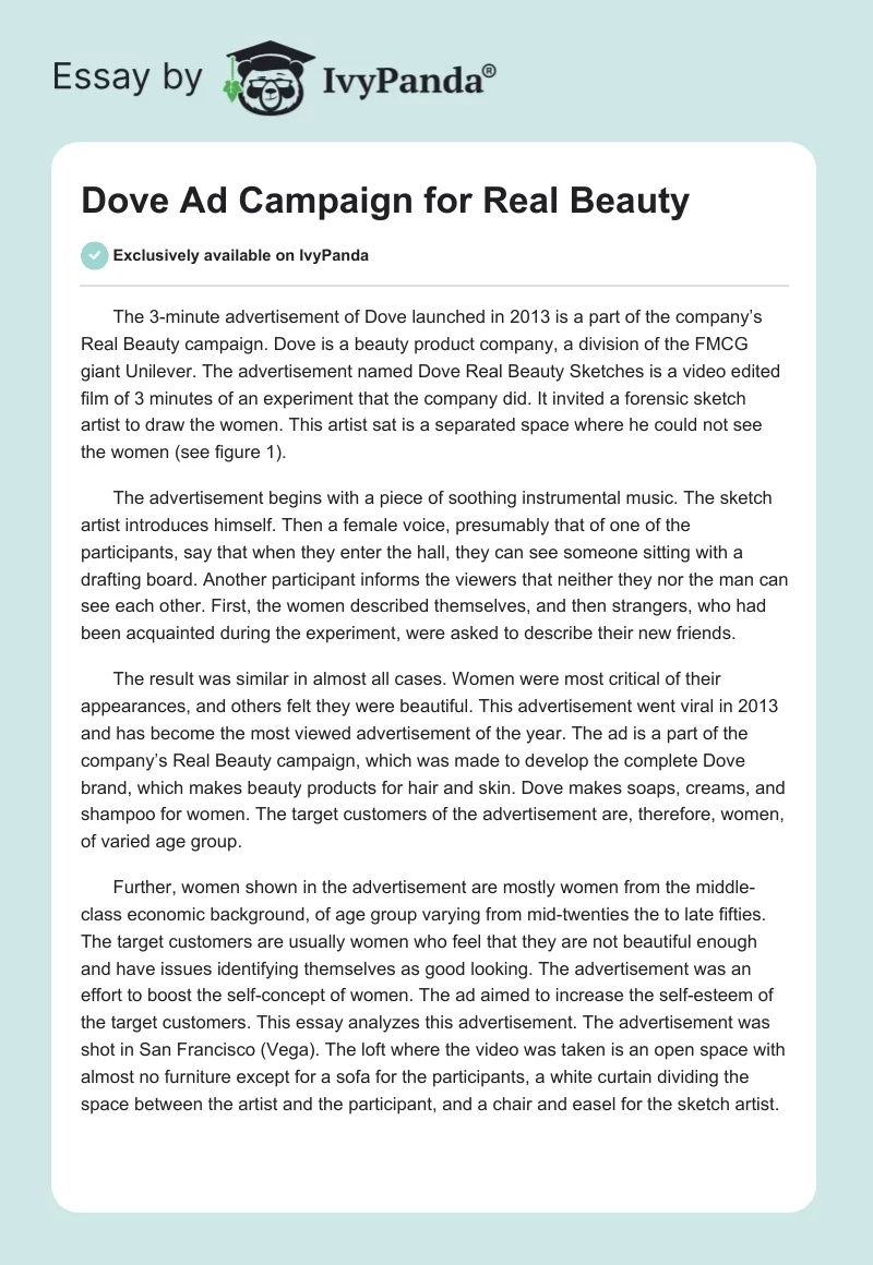 Dove Ad Campaign for Real Beauty. Page 1