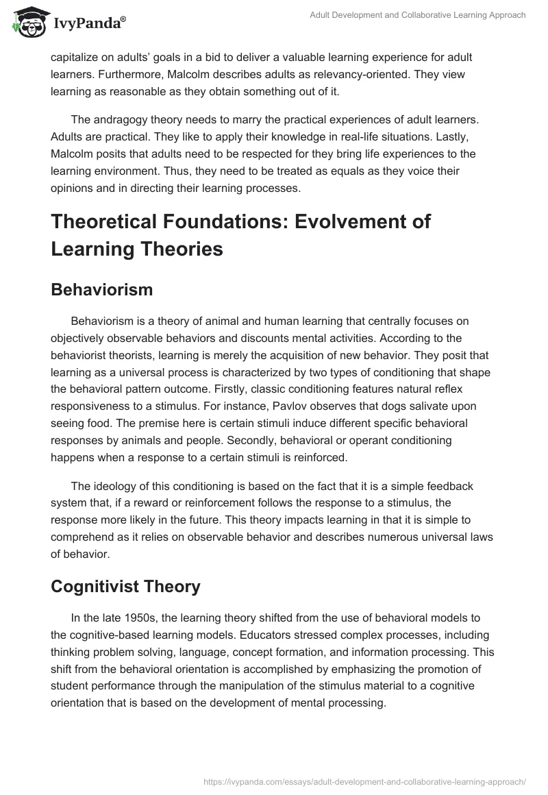 Adult Development and Collaborative Learning Approach. Page 2