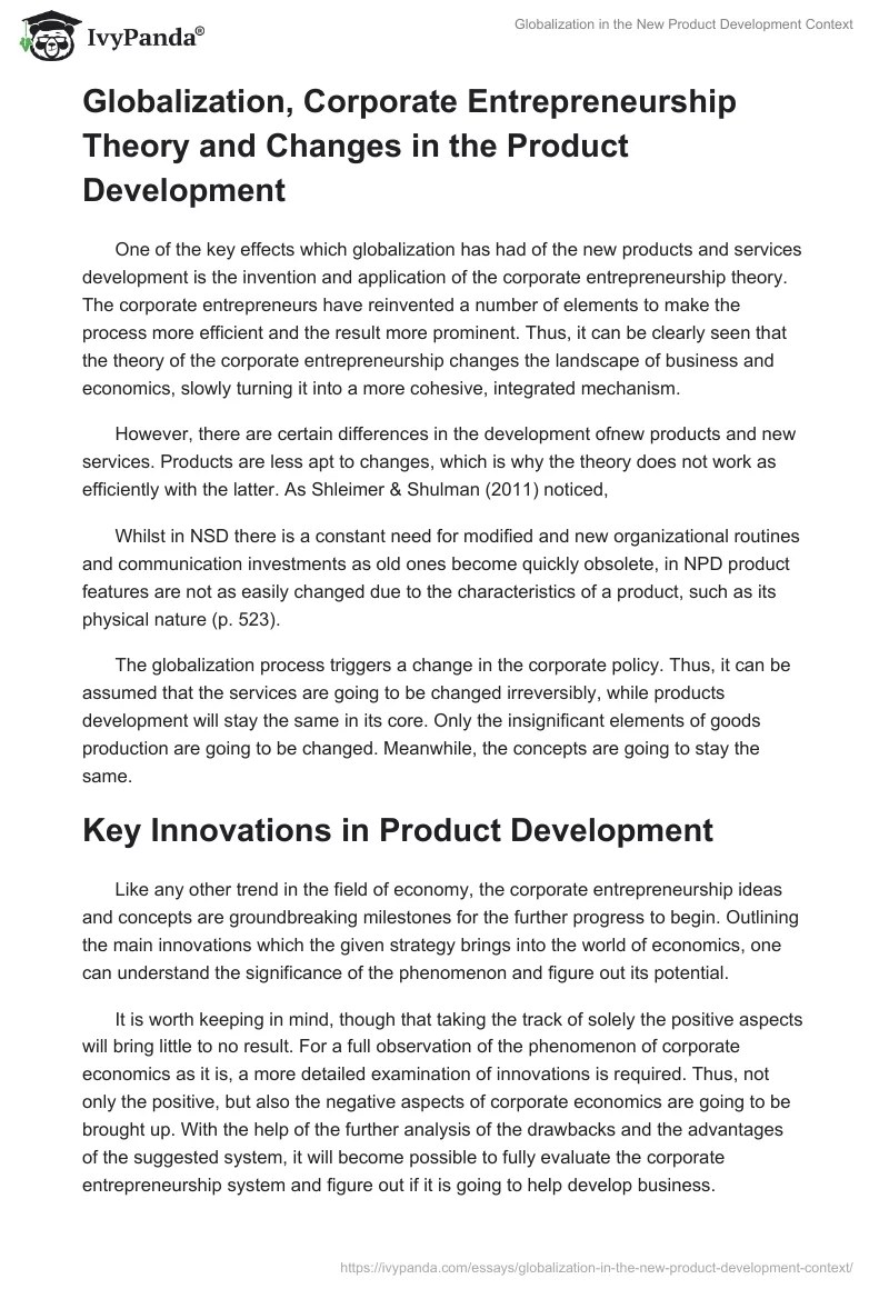 Globalization in the New Product Development Context. Page 3